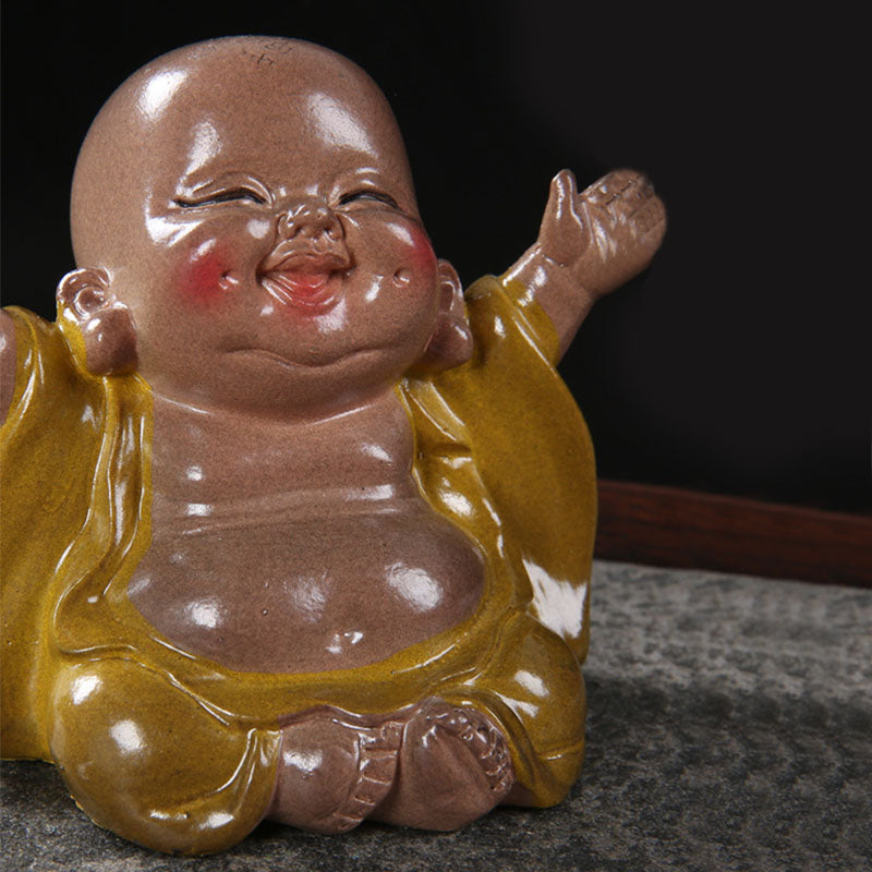Color Changing Laughing Buddha Tea Pet – Temperature sensitive pigment, magical color reveal toy