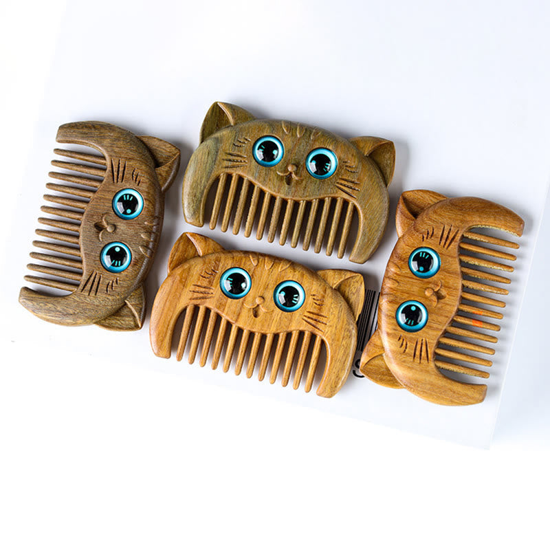 Green Sandalwood Cat Portable Comb, image 8