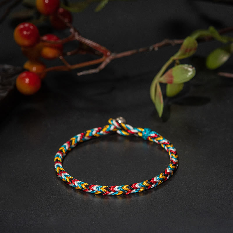 Five Color Thread Braid Protection Bracelet, image 8, healing bracelet