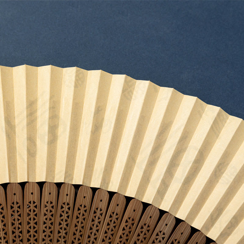 Lotus Dragonfly Wild Geese Silk Bamboo Folding Fan - lotus flowers with dragonflies, gold tassel, on dark tray