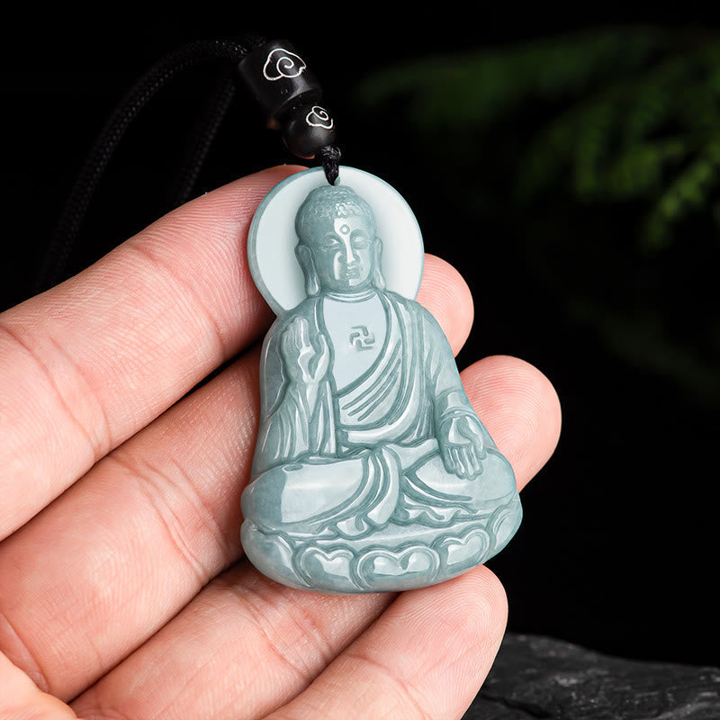 Sterling Silver Buddha – side profile detail, handcrafted pendant