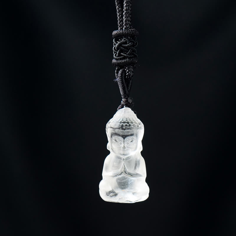 Crystal Buddha Necklace Amethyst Citrine Healing Pendant Spiritual Decoration – tiny beaded amethyst strand, dainty everyday