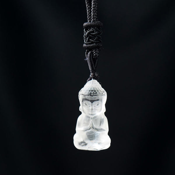 Crystal Buddha Necklace Amethyst Citrine Healing Pendant Spiritual Decoration – tiny beaded amethyst strand, dainty everyday