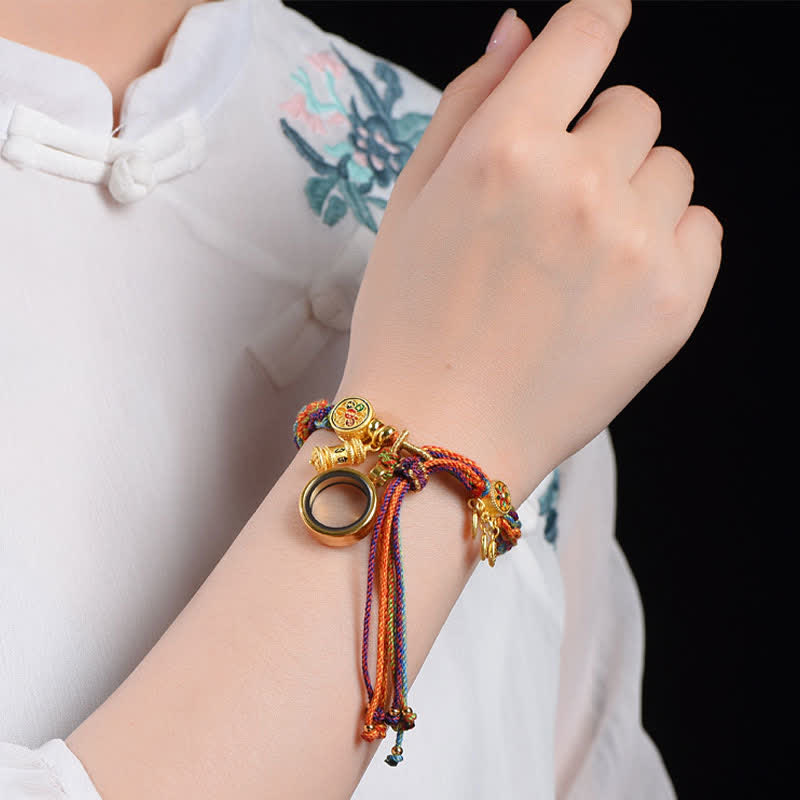 Om Mani Padme Hum Dreamcatcher Reincarnation Bracelet, image 2, healing bracelet