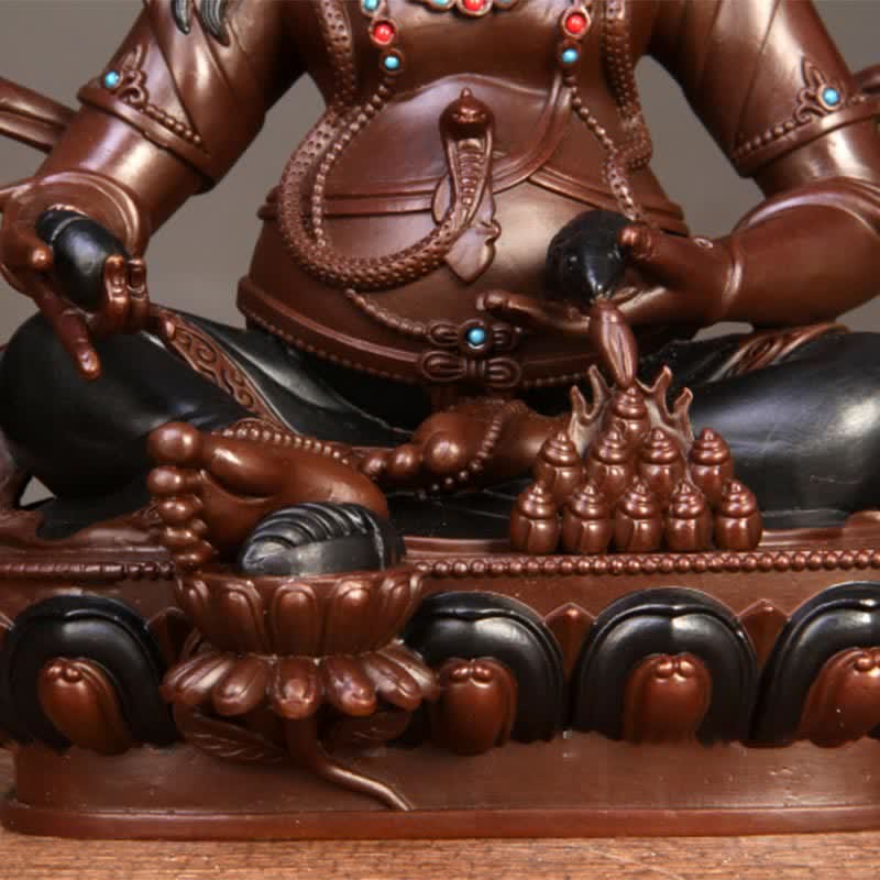 Yellow Jambhala Bodhisattva Copper Statue Home Office Decor – yellow candle match, spiritual room design