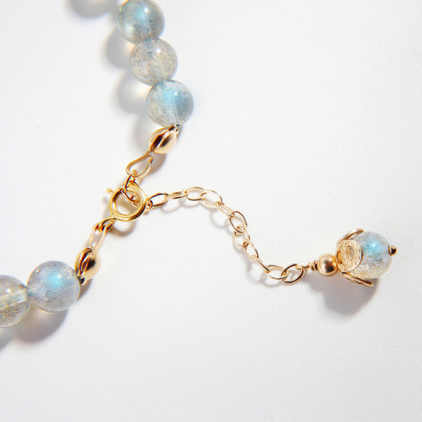 Moonstone PiXiu Bracelet – Gold lobster clasp and extender chain detail, quality hardware