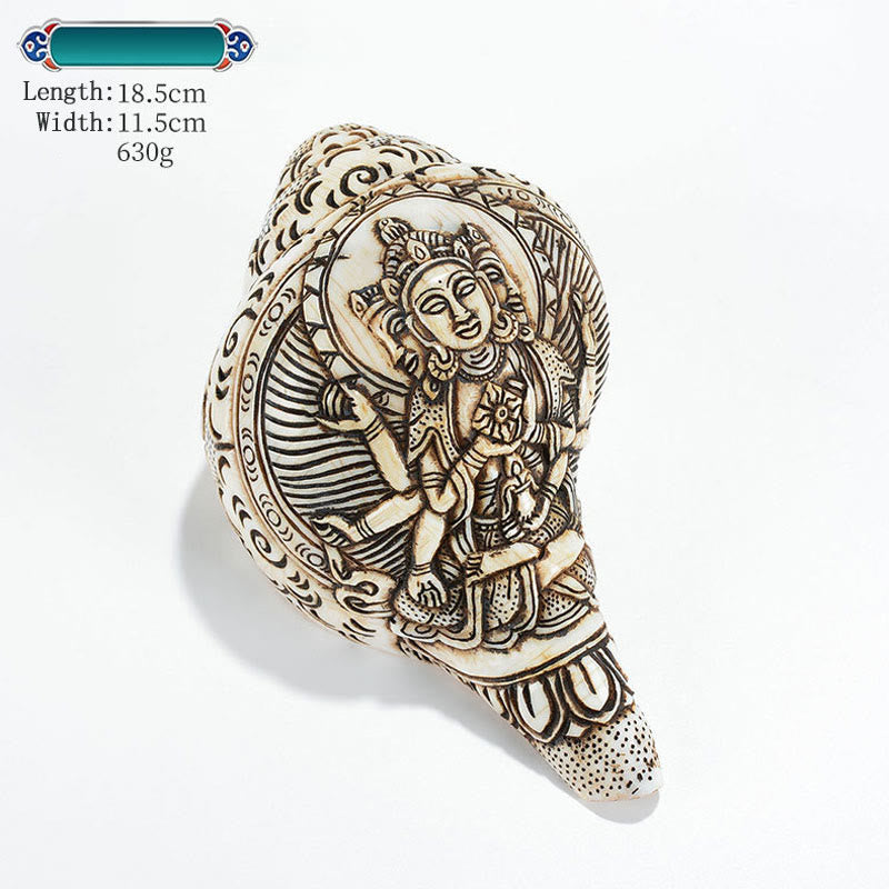 Engraved Shankha Wealth Conch – bottom stamp of artisan workshop mark, authentic handmade certificate