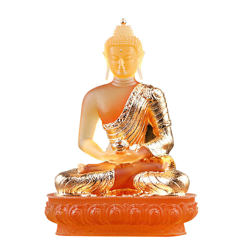 Liuli Buddha Handmade Art – glass transparency spiritual elegance, serenity home decoration