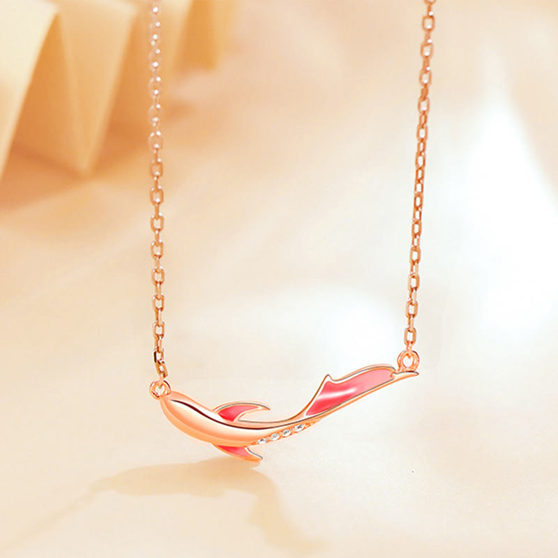 925 Sterling Silver Koi Fish Zircon Luck Prosperity Necklace – pendant front view, koi jewelry