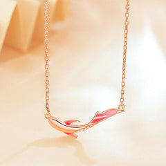 925 Sterling Silver Koi Fish Zircon Luck Prosperity Necklace – pendant front view, koi jewelry