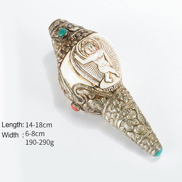 Engraved Shankha Positive Conch – on crystal shelf with rose quartz heart, love and positivity corner
