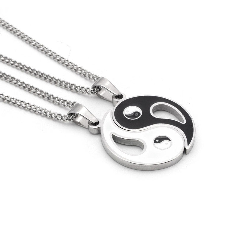 2pcs Yin Yang Pendant Couple Necklace Set Secondary image