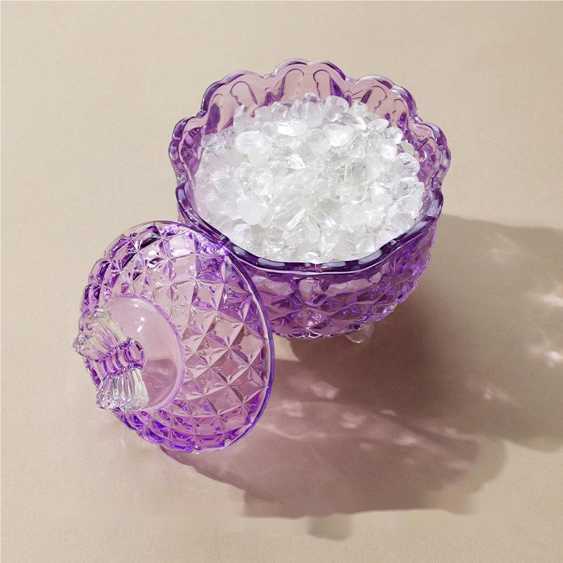 Crystal Energy Purification Demagnetization Bowl – Purple Bowl / White Crystal, image 7