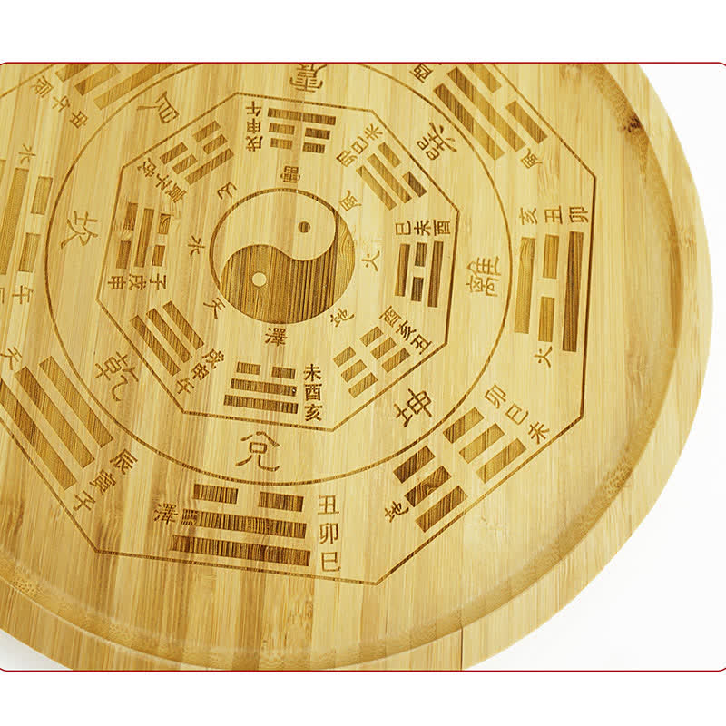 Feng Shui Bamboo Bagua Map – Bagua trigram and element engraving, bamboo feng shui