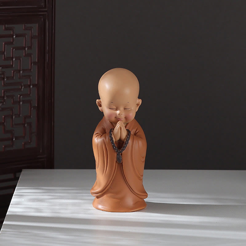 Mini Praying Monk Decor – multiple color variations of same monk design, customer choice lineup