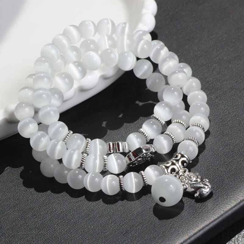 Cat Eye PiXiu Triple Wrap Bracelet – Yellow Cat's Eye, image 2, healing bracelet