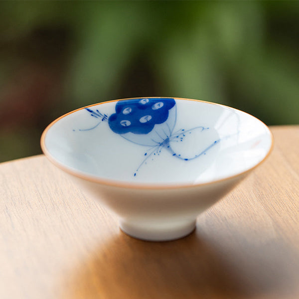 Mandala Koi Teacup – Handle and rim detail showing fine ceramic craftsmanship