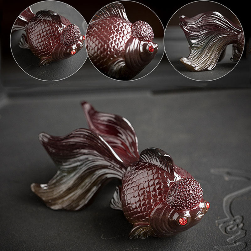 Koi Fish Resin Tea Pet – Before and after color change, thermochromic resin koi fish