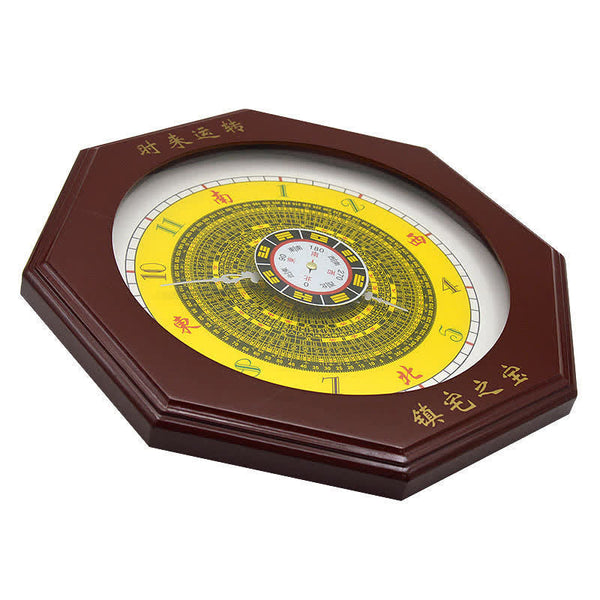 Feng Shui Bagua Peach Wood Wall... – Center compass dial with hanging loop, luopan feng shui