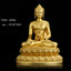 Shakyamuni Amitabha Medicine Buddha Copper Statue Decor – center Shakyamuni face detail, earth-touching mudra statue