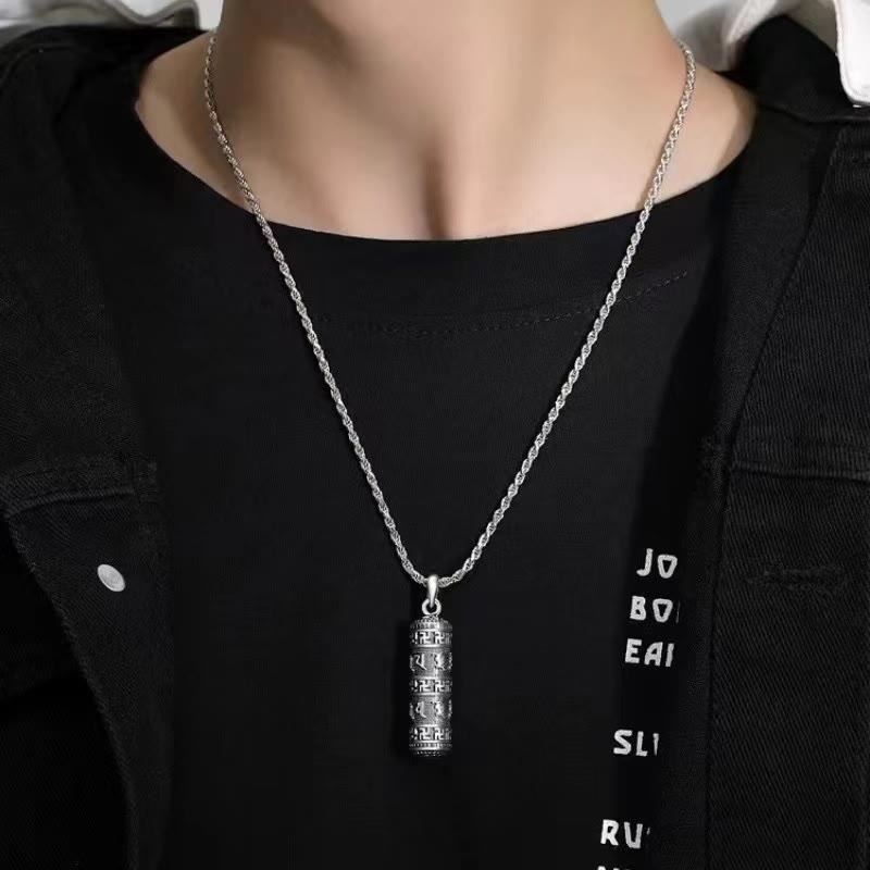 Copper Om Mani Padme Hum Swastika Twisted Chain Necklace Secondary image