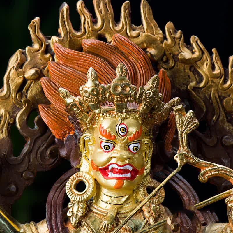 Kurukulla Buddha Copper Statue – hand holding lotus arrow close-up, attraction blessing symbolism
