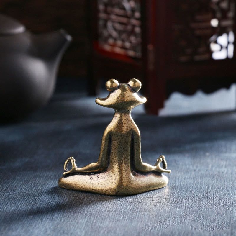 Mini Frog Turtle Koi Copper Decor – bronze turtle sculpture with shell detail, mini copper home decoration piece