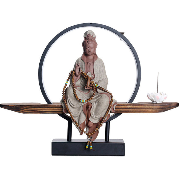 Buddha Avalokitesvara Ceramic Lotus Relaxation Incense Burner – Classic ceramic Buddha holder, peaceful serenity decor