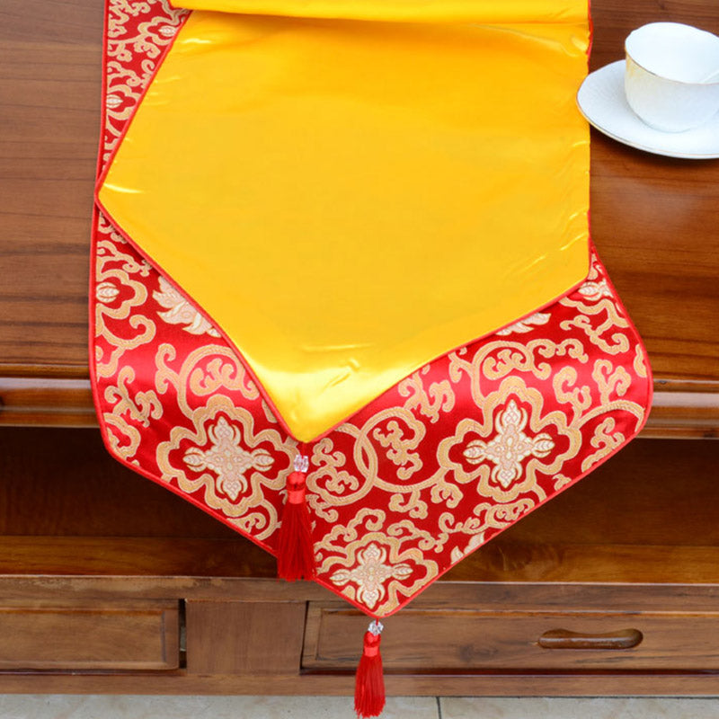 Tibetan Dragon Vajra Jacquard Altar Table Runner | Luck