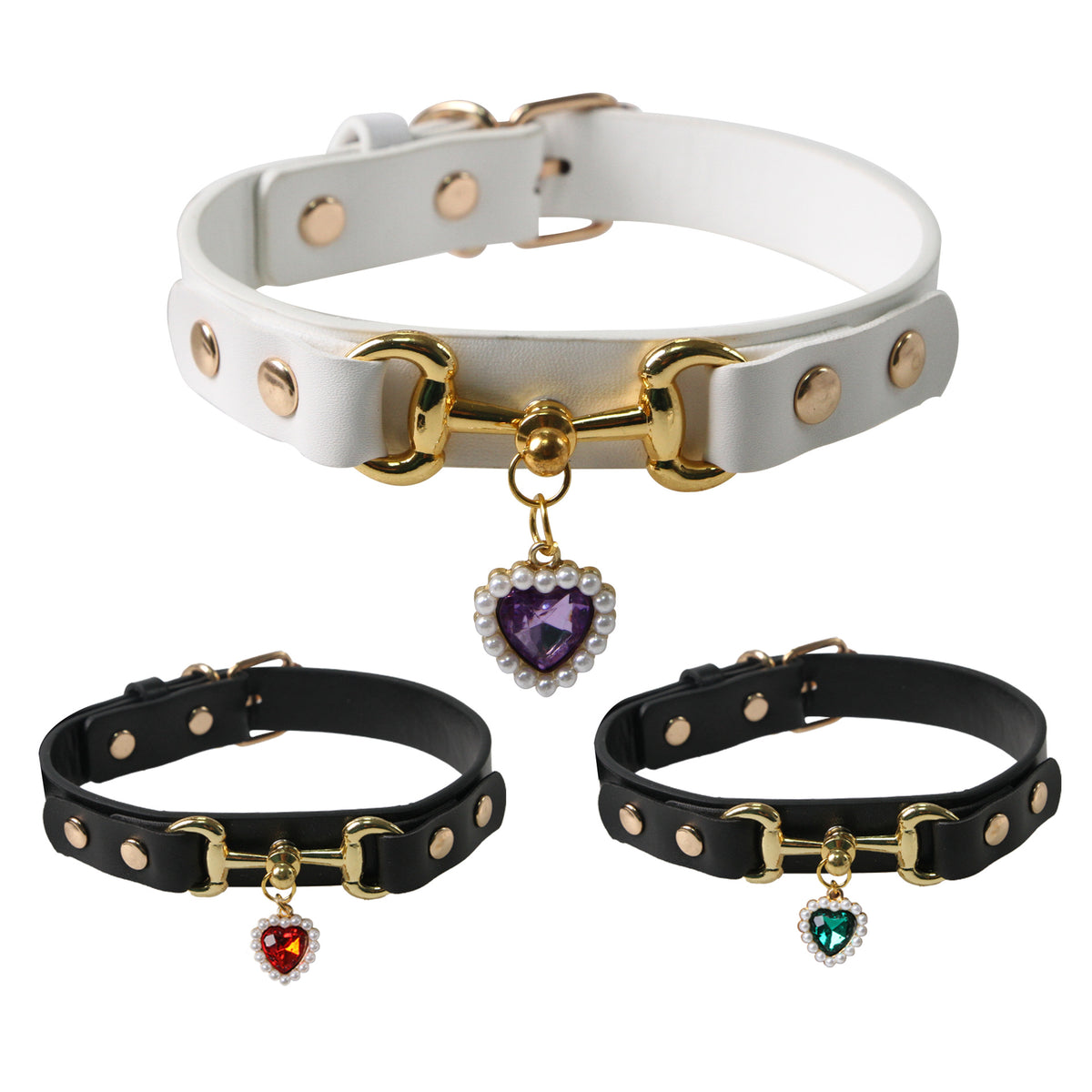Adjustable PU Leather Dog Collar, image 12, amulet necklace