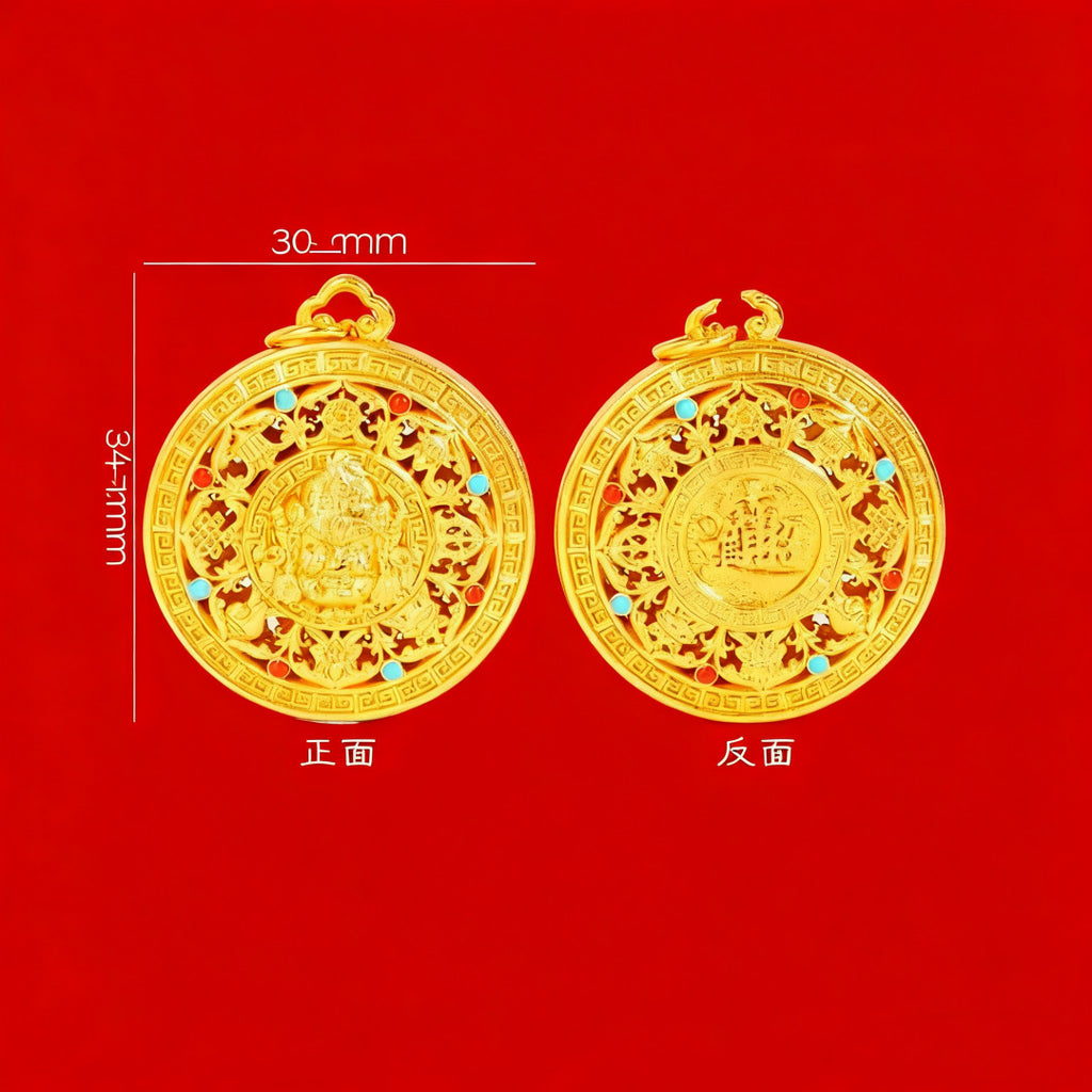 Golden Wealth Mandalas Keychain, image 6, lucky charm