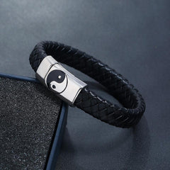 Feng Shui Yin Yang Titanium Steel Balance Bracelet – Harmony & Wellness