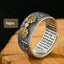 Natal Buddha Ring - Vajra dorje design ring with scripture inner band, Protective
