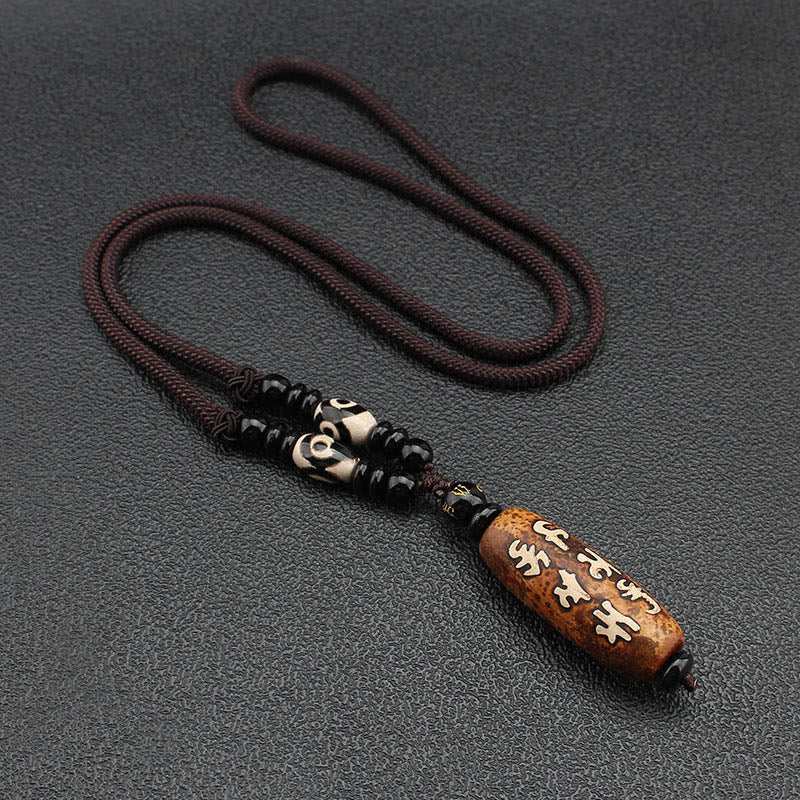 Dzi Bead Om Mani Padme Hum Avalokitesvara Necklace