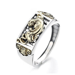 925 Sterling Silver PiXiu Adjustable Ring, image 1, spiritual ring
