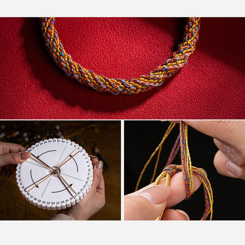 Bracelet tressé multicolore tibétain Om Mani Padme Hum Ruyi