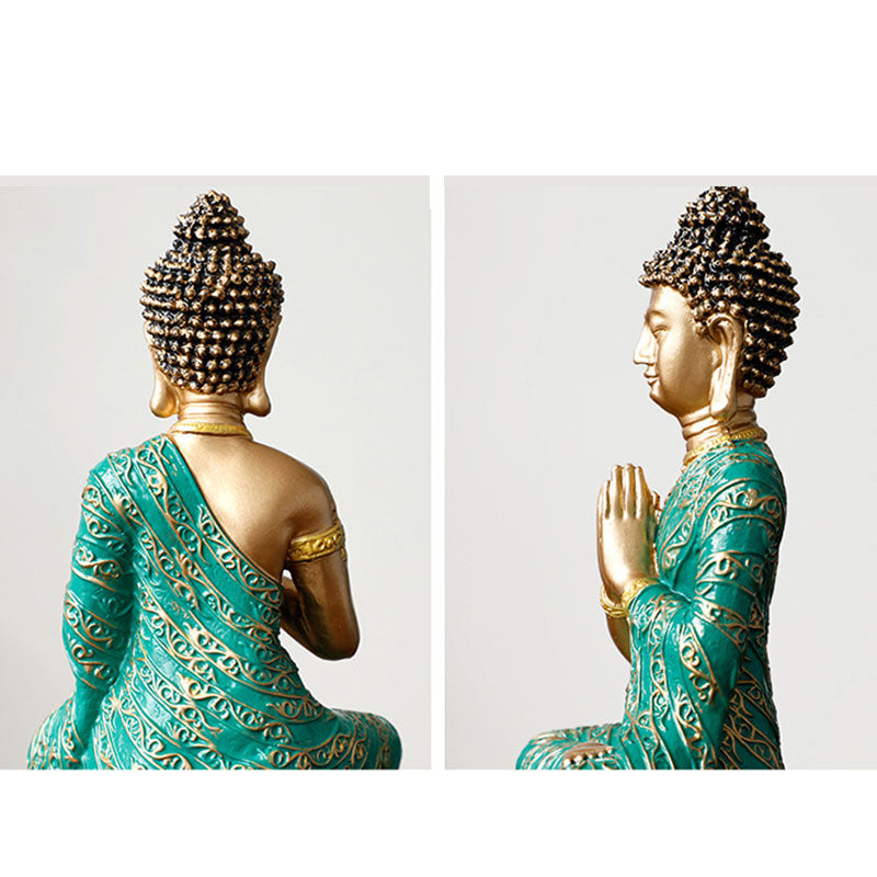 Compassion Buddha Sculpture – graceful seated posture, Asian-inspired home accent piece