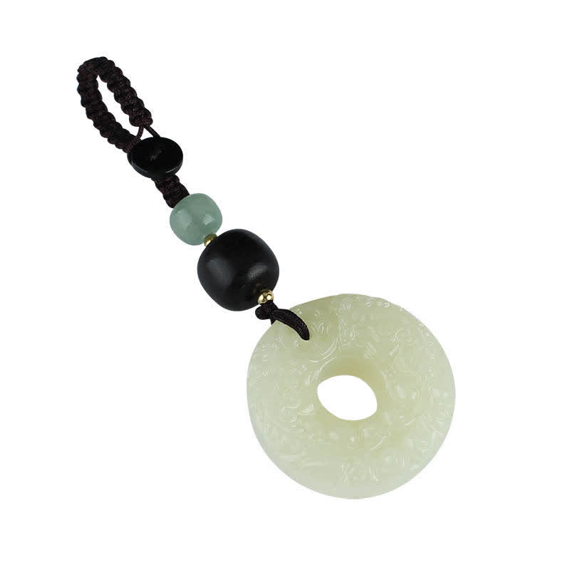 Jade PiXiu Peace Buckle Abundance Key Chain – Buddha Stones jade info card prosperity abundance luck benefits