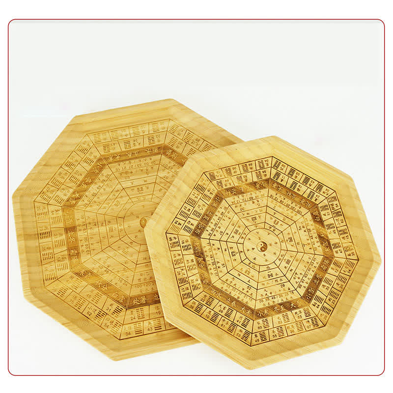 Feng Shui Bamboo Bagua Map – Trigram and direction close-up, bamboo feng shui detail