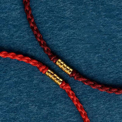 925 Sterling Silver Lucky Gold Bead Braided Bracelet – Red / Anklet(Anklet Circumference 16-26cm), image 4, healing bracelet