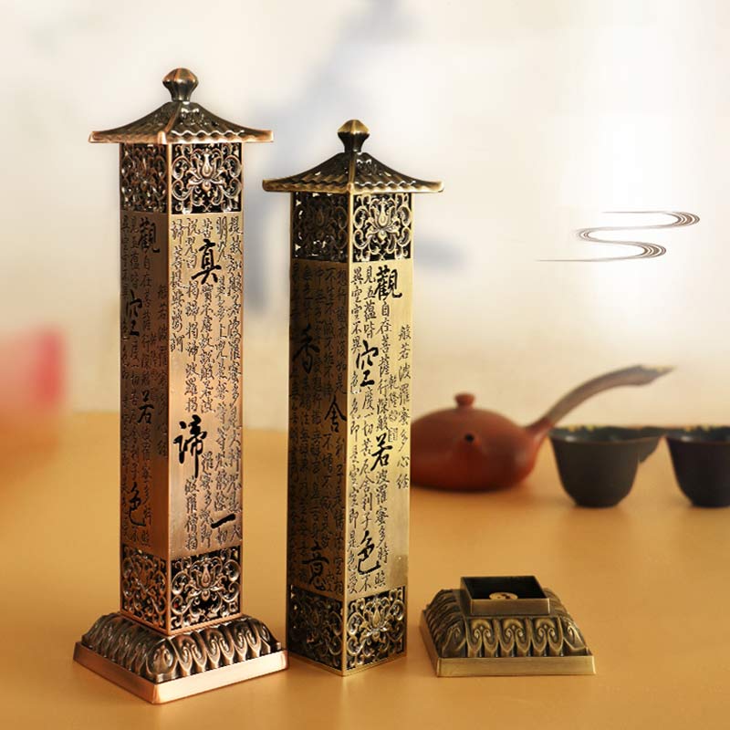 Heart Sutra Copper Alloy Incense Burner Zweitbild