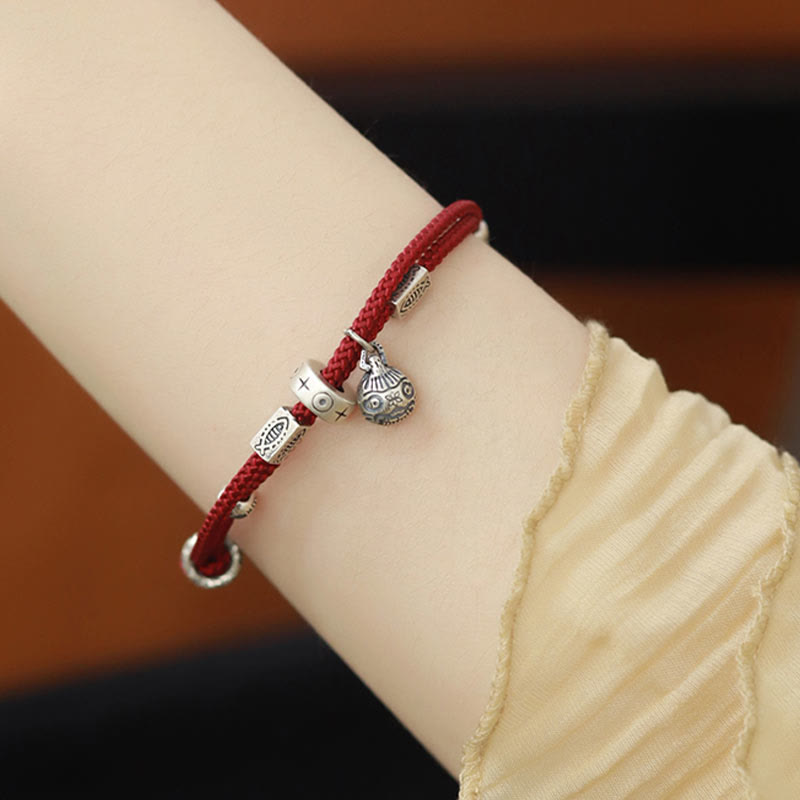 Silver Gold Koi Pixiu Bracelet - gold-plated elements contrast with 925 silver, wealth