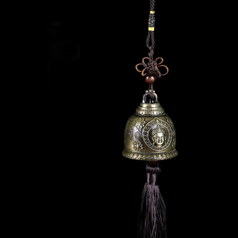 Feng Shui Wind Chime Bell – Full front view of Buddha koi phoenix zinc alloy wall hanging, feng shui decor