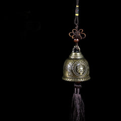 Feng Shui Wind Chime Bell – Full front view of Buddha koi phoenix zinc alloy wall hanging, feng shui decor