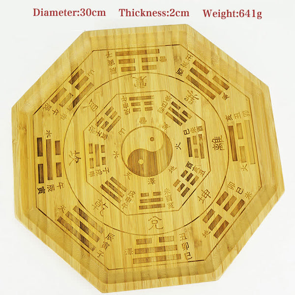 Feng Shui Bamboo Bagua Map – Trigram names and stems, bamboo feng shui board detail