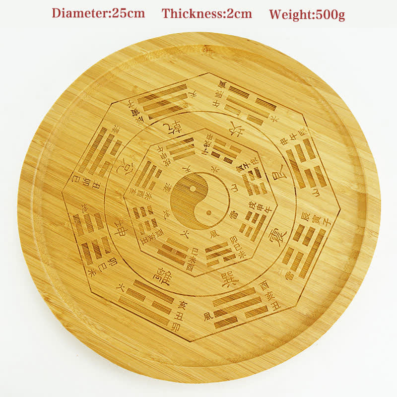 Feng Shui Bamboo Bagua Map – Yin-yang and eight trigrams, bamboo bagua plate, feng shui