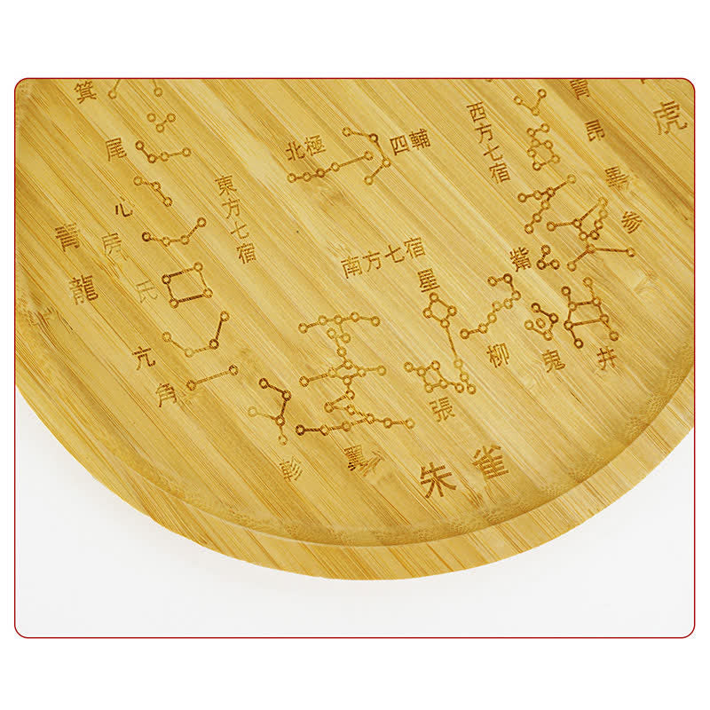 Feng Shui Bamboo Bagua Map – Star constellation close-up, bamboo astronomical chart, feng shui