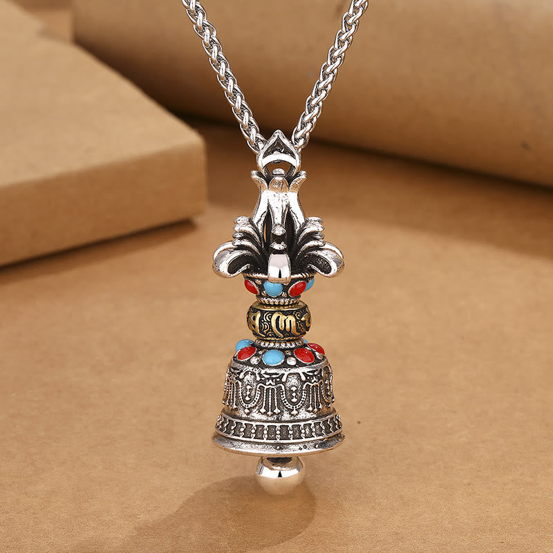 Tibetan Vajra Bell Om Mani Padme Hum Necklace Pendant Secondary image