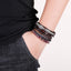 Red Sandalwood Wooden Bead Hemp Leather Wrap Bracelet Set, lifestyle product shot