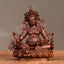 Yellow Jambhala Bodhisattva Copper Statue Home Office Decor – bookshelf with business books, success accent